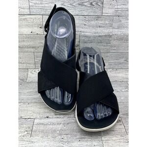 Clarks Cloudsteppers Arla Glitz Black Sporty Slingback Sandals Women Size 8W